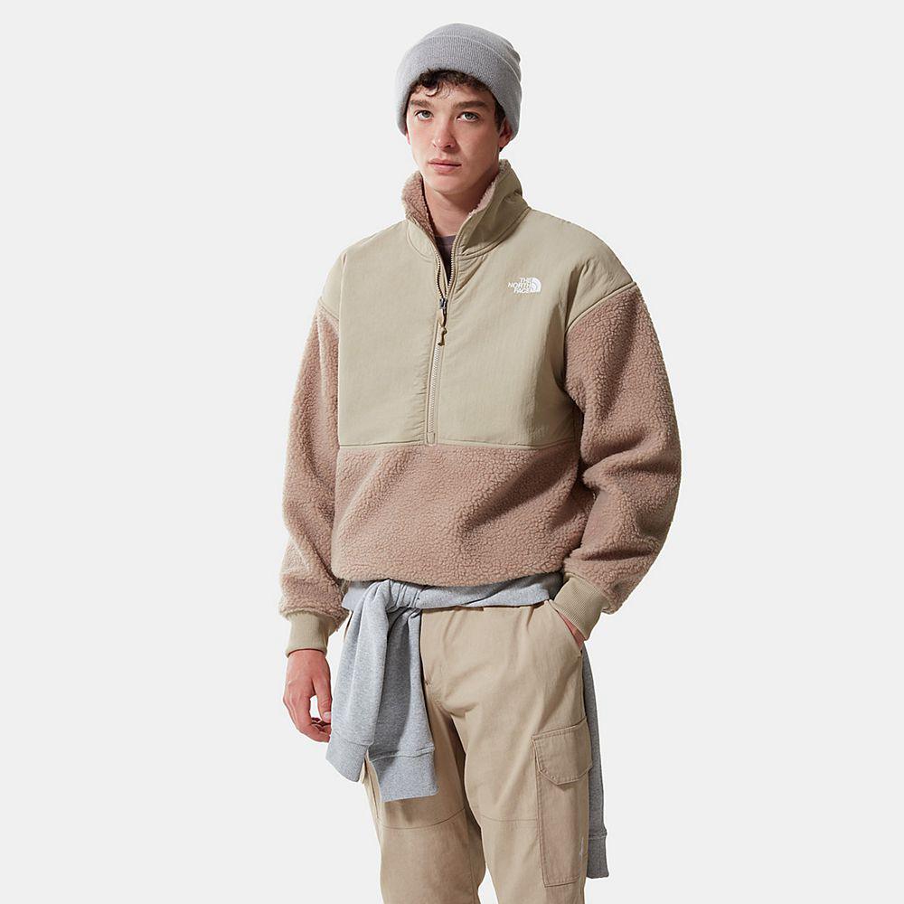 The North Face Platte Sherpa ¼ Zip Ανδρικα Fleece - Χακί (PWJC85940)